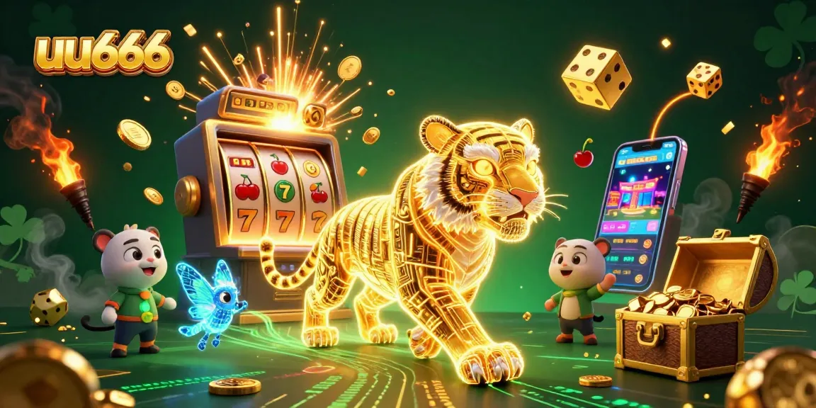 Spin winning jackpots at uu666 with vibrant 3D visuals celebrating gaming excitement.