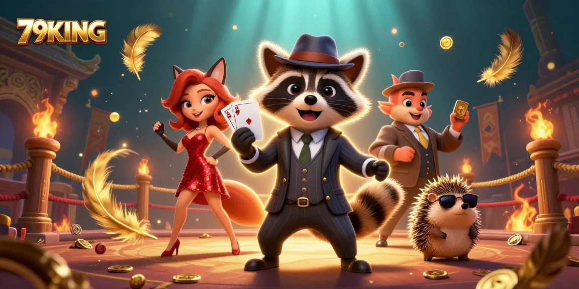 Experience excitement at 79KING with charming characters amidst a vibrant gambling scene.