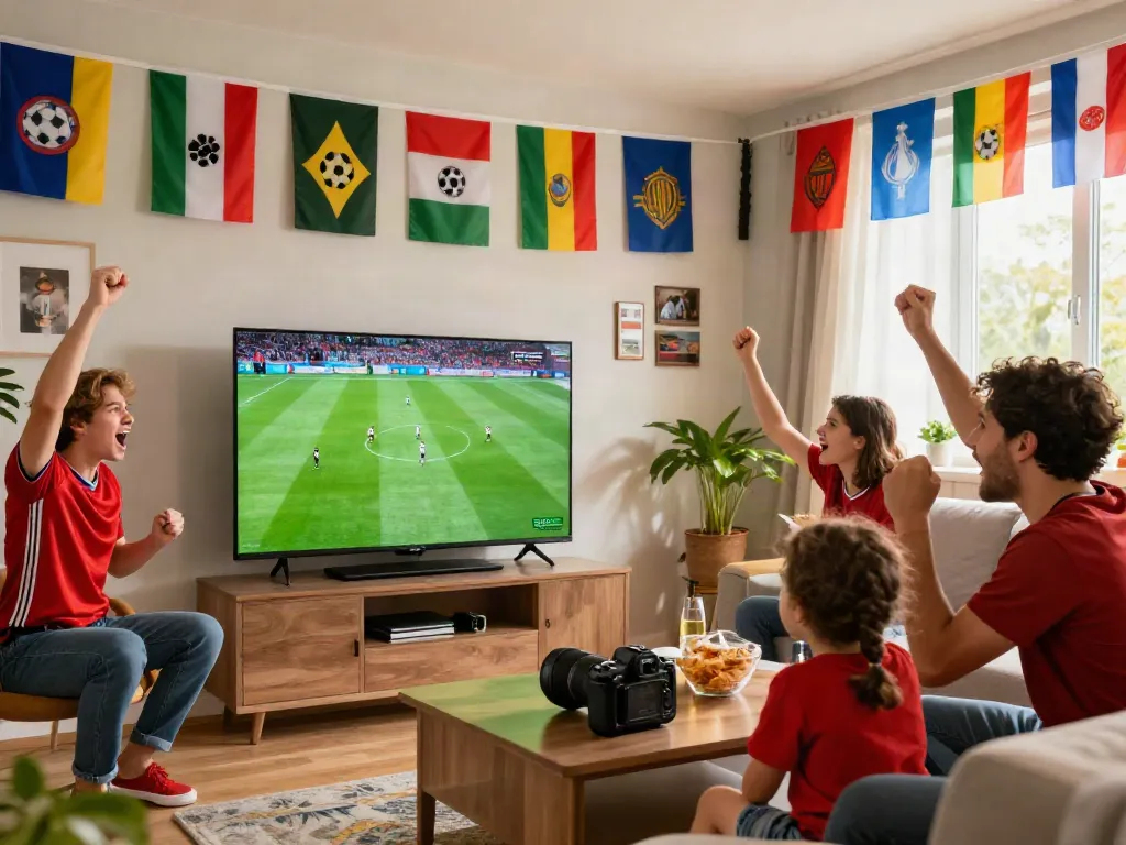 Soccer fans enjoying a live match streaming on xoilactvx.me in Full HD.