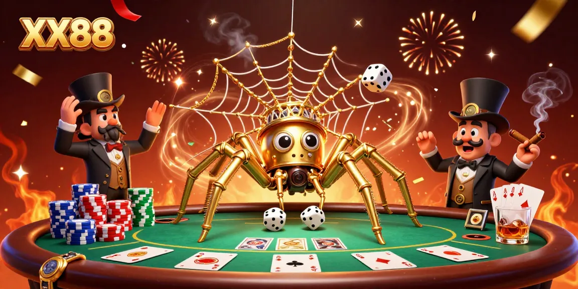 Join the excitement at XX88 with a rich 3D portrayal of a whimsical casino scene.