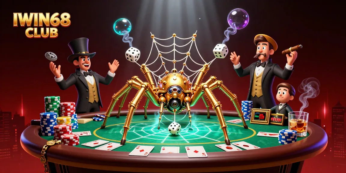 Engage with IWIN68 CLUB's thrilling poker action surrounded by vibrant casino elements