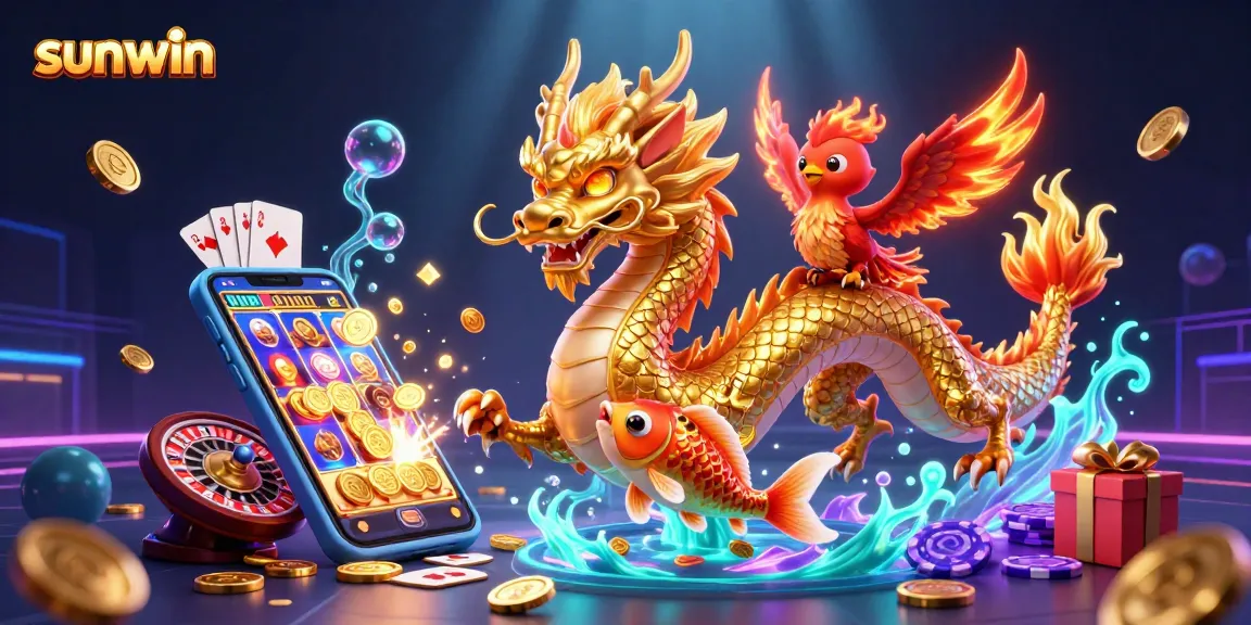 Experience exciting wins at sunwin with a fierce dragon, phoenix, and vibrant slot games.