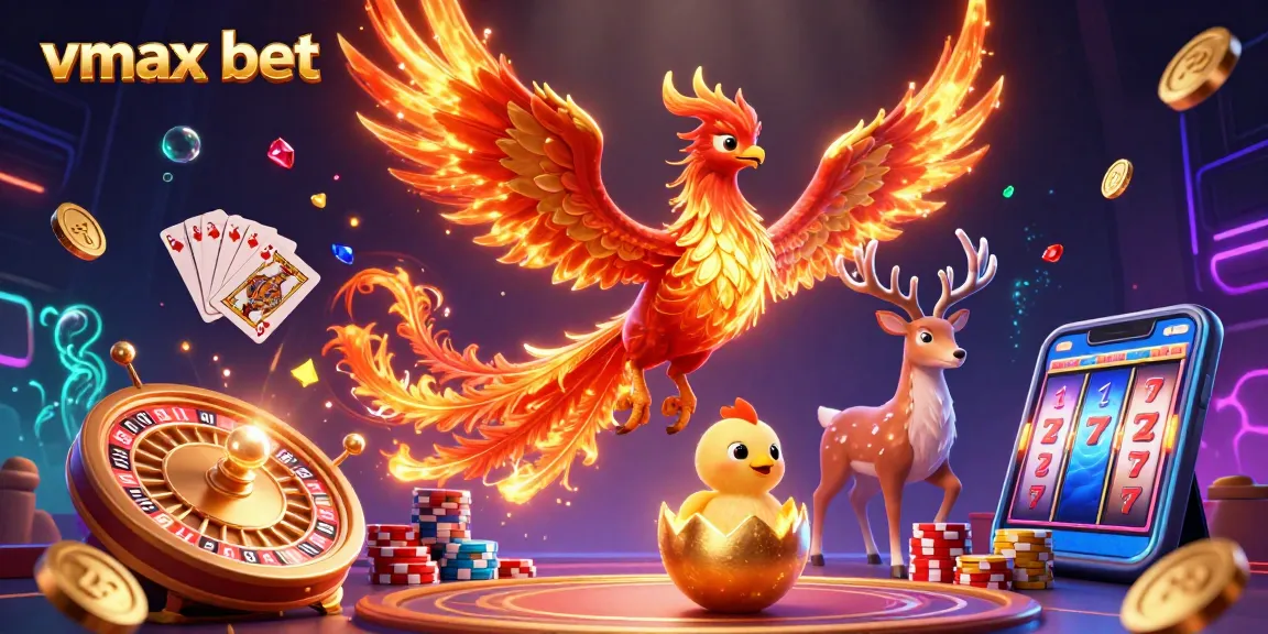 Bet with vmax bet while enjoying the vibrant 3D casino world filled with lucky symbols and exciting gameplay.