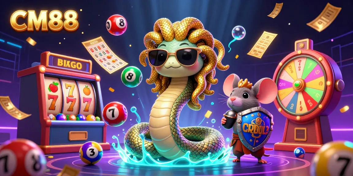 Experience exciting gameplay at CM88 with colorful elements and dynamic casino characters.