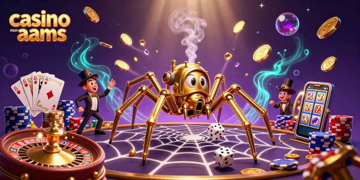 Experience the thrill of casino non aams with captivating 3D imagery of a steampunk spider.