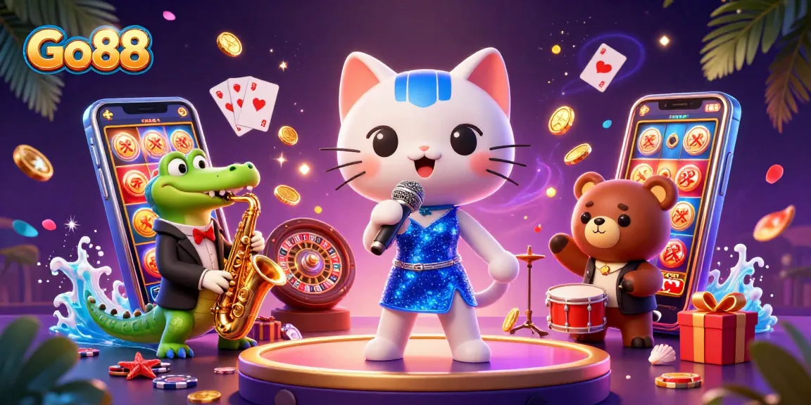 Experience immersive fun at Go88 with colorful slot games and dynamic casino characters.