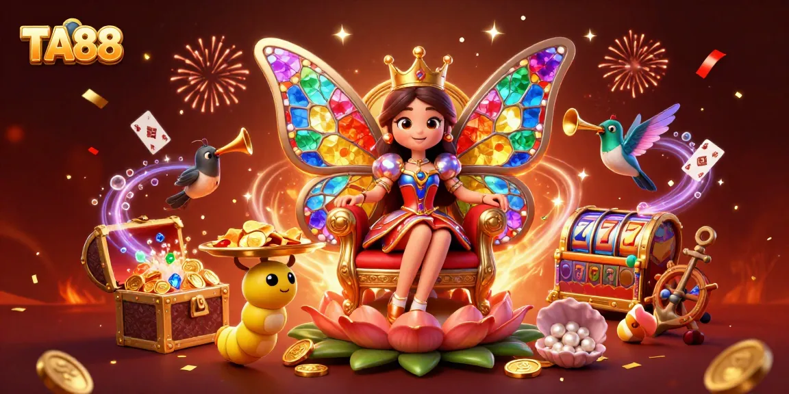 Win big at TA88 with vibrant casino-themed 3D illustration filled with excitement.