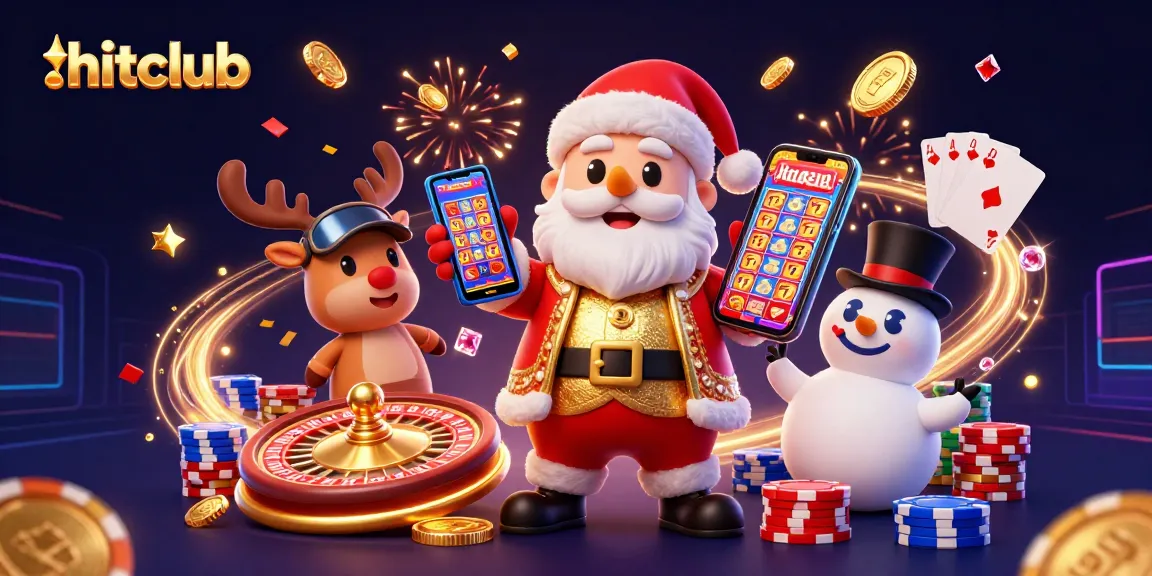 Experience thrilling jackpot wins at hitclub with festive characters celebrating casino success and excitement.
