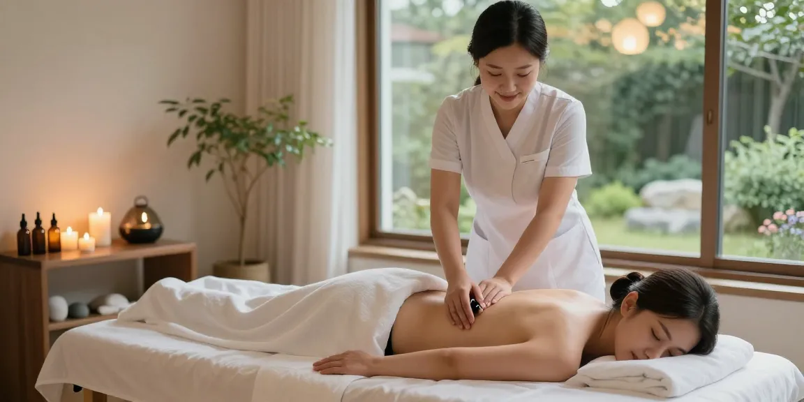 Relaxing massage therapy session highlighting 하남출장안마 services in a tranquil spa setting