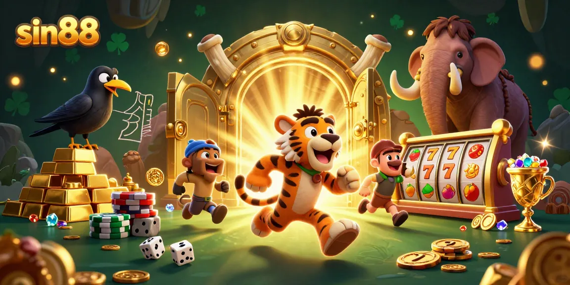 Experience sin88's vibrant prehistoric casino with gold treasures and exciting slot games.