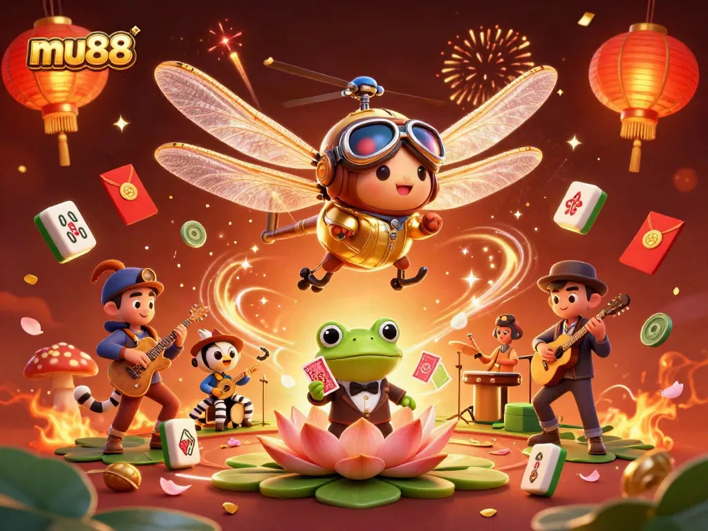Experience exciting gameplay at mu88 with lively characters in a bustling casino scene.