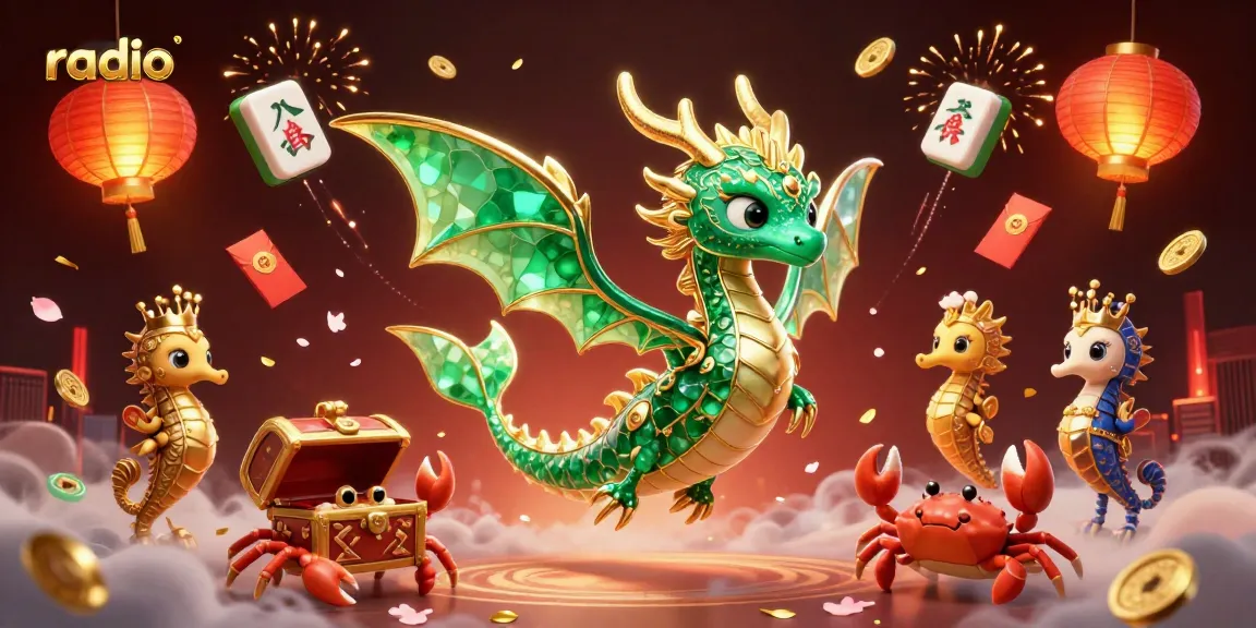 Experience thrilling underwater adventures with the radio-themed illustration featuring a majestic sea dragon.