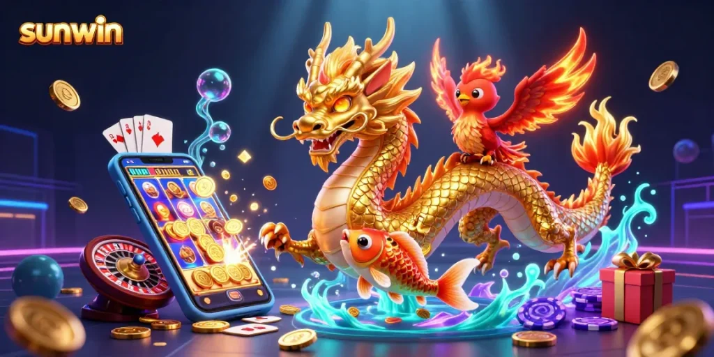 Experience exciting wins at sunwin with a fierce dragon, phoenix, and vibrant slot games.
